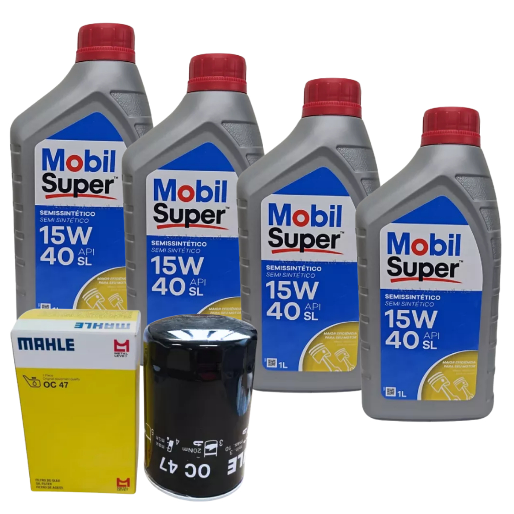 Kit Troca Óleo Mobil 15w40 Semi Sintético APi SL Volkswagen Gol Parati Saveiro Santana Motor AP 1.6 1.8 2.0 em Oferta na Shopee