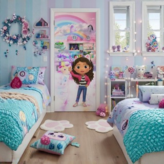 Capa De Porta Quarto 0,85x2,10m A Casa Magica Da Gabby em Oferta na Shopee