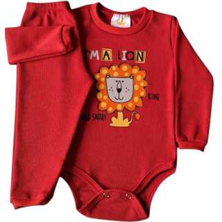 Conjunto Body bebê Menina/ Menino longo com calça ribana RN ao GG Ref 2003 em Oferta na Shopee