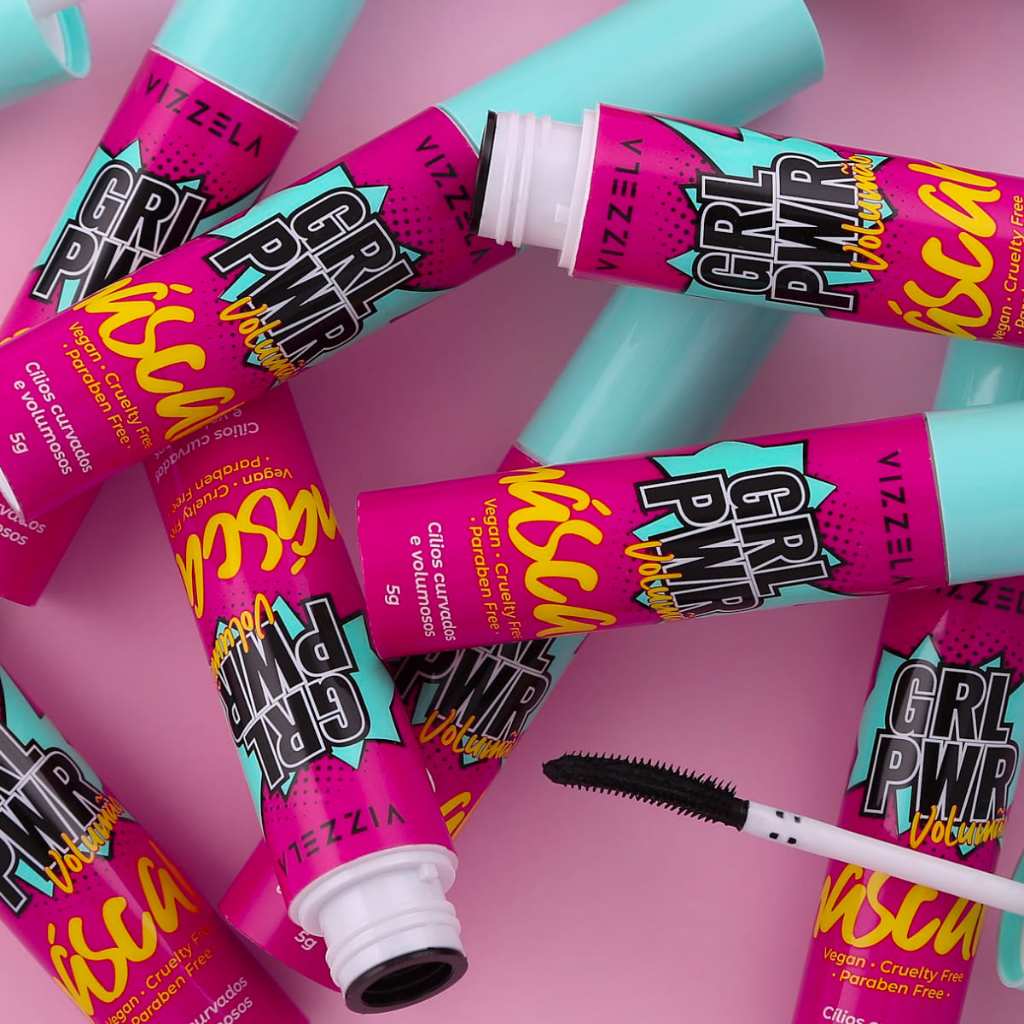 Imagem Máscara Para Cílios Girl Power Volume Anatômico Pincel Fino Vegano Original Vizzela