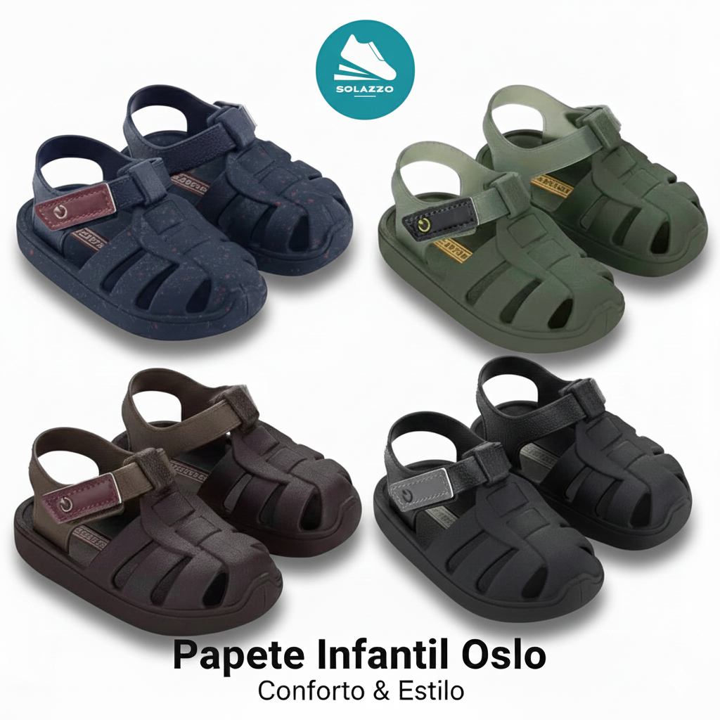 Sandália Papete Infantil Baby Cartago Oslo em Oferta na Shopee