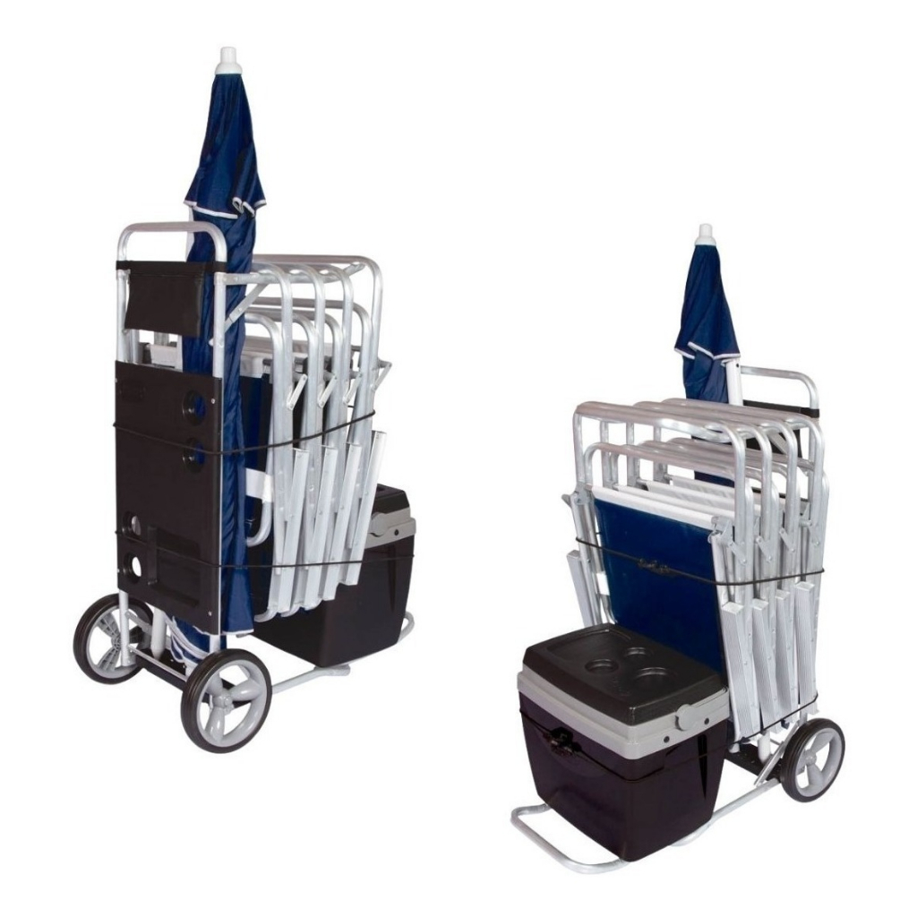 Carrinho de Praia Mor Preto Vira Mesa Com Avanço Para Caixa Térmica Cooler Promoção em Oferta na Shopee