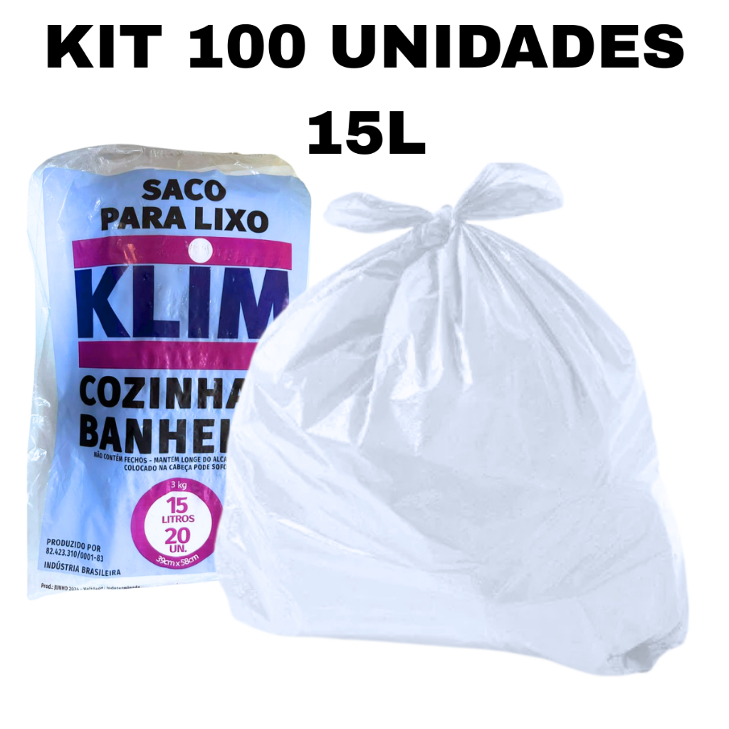 Saco de Lixo Branco Reforçado Hospitalar Clínica 100 Unidades Resistente em Oferta na Shopee