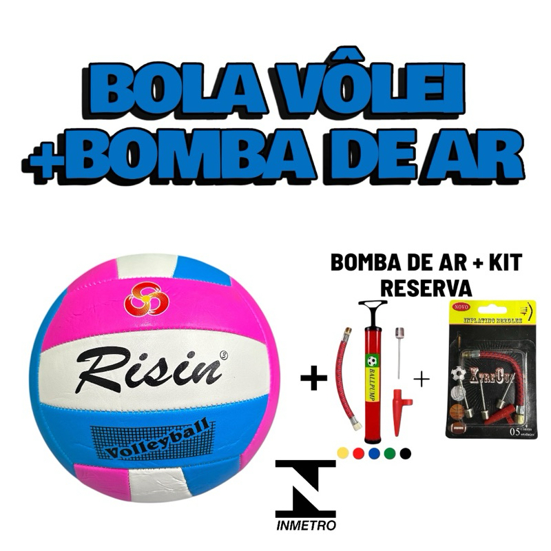 BOLA DE VOLÊI PRAIA OFICIAL+ BOMBA DE AR ORIGINAL TAMANHO PROFISSIONAL N° 5 VOLEIBOL VOLEI MENINO E MENINA em Oferta na Shopee