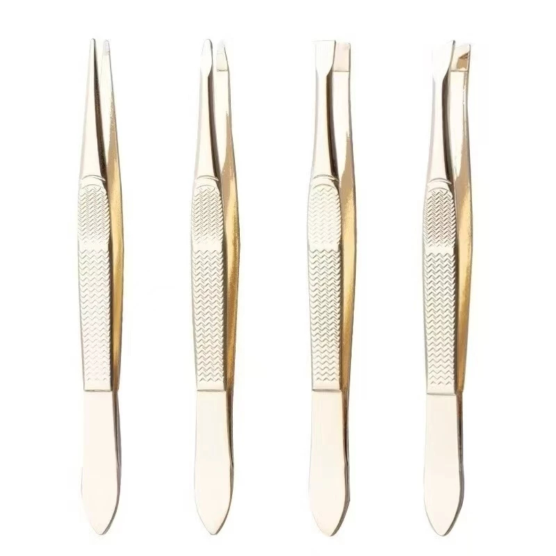 Kit 4 Pinça Profissional Em Aço Inoxidável Para Sobrancelha Remoção De Pelos Sobrancelha em Oferta na Shopee