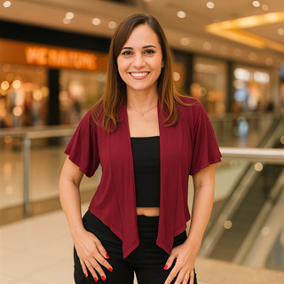 Cardigan Cropped Feminino Manga Curta Bolero Viscolycra Leve Soltinho em Oferta na Shopee