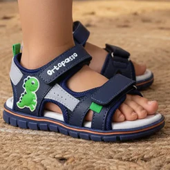 Sandália Infantil Ortopasso Anatômica Menino Masculino Macio Leve Confortável Escolar Dinossauro