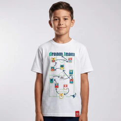 Camiseta Infantil Umbro Panini Dream Team Algodão Menino Conforto Estampada Casual