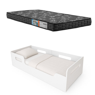 Cama Montessoriana Solteiro Princesa Menino/Menina Com Colchão D23 Maçio Toraflex- Branco em Oferta na Shopee