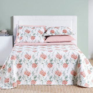 Cobre Leito Para Cama De Casal Percale 200 Fios 80% Algodão Colcha Cotton select  03 Peças