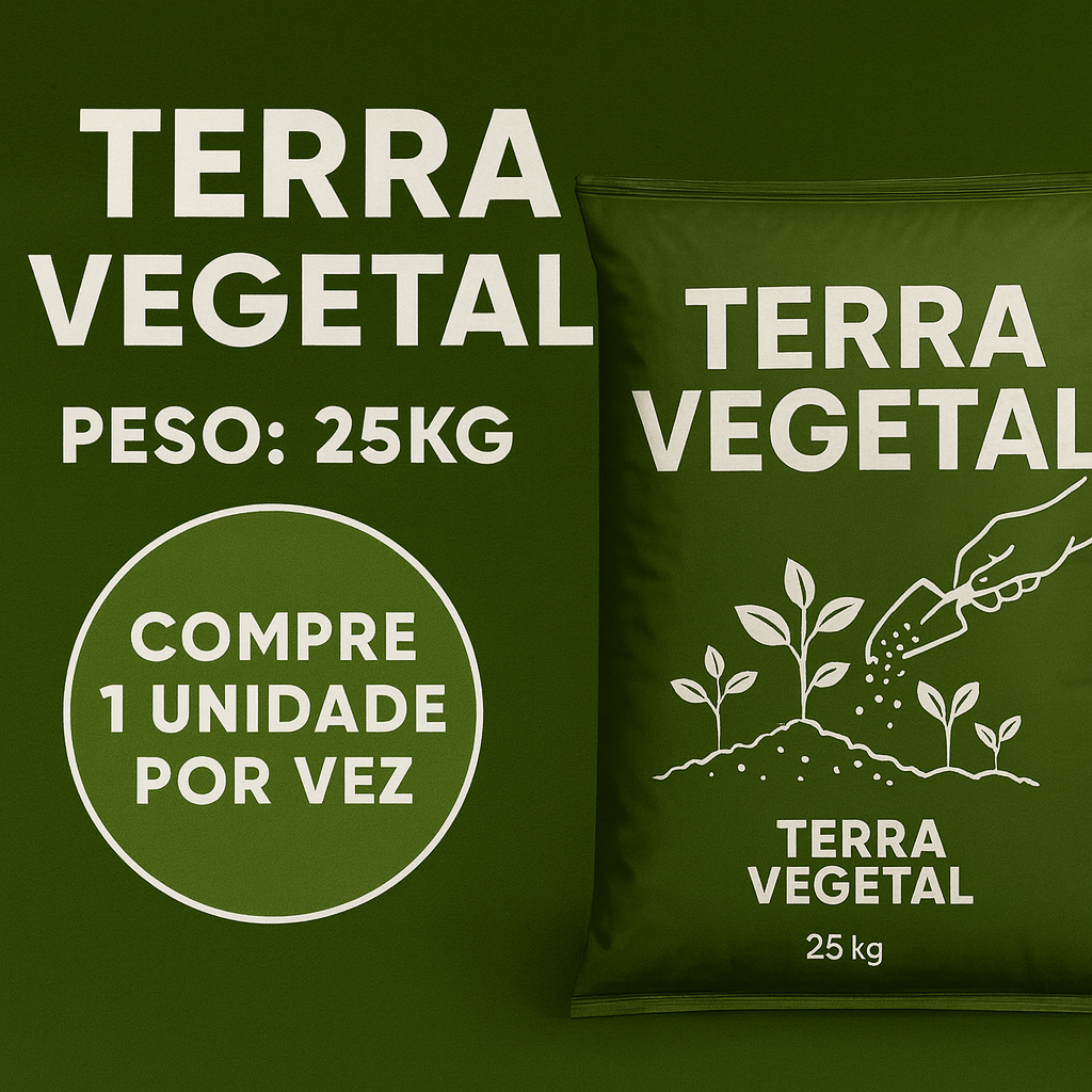 Adubo Orgânico 25kg Terra Vegetal Super Nutritivo para Hortas, Pomares e Jardins Alta Qualidade