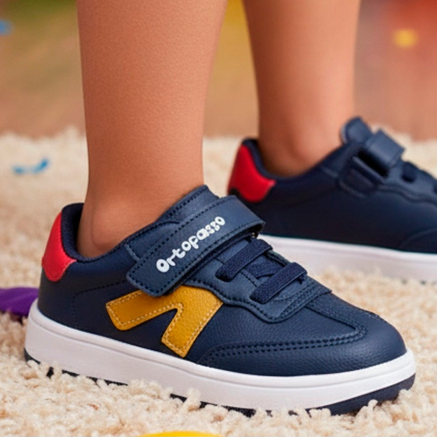 Tênis Infantil Ortopasso Force One Estilo V Confortável Conforto Sola Reta Fashion Escolar Colorido em Oferta na Shopee