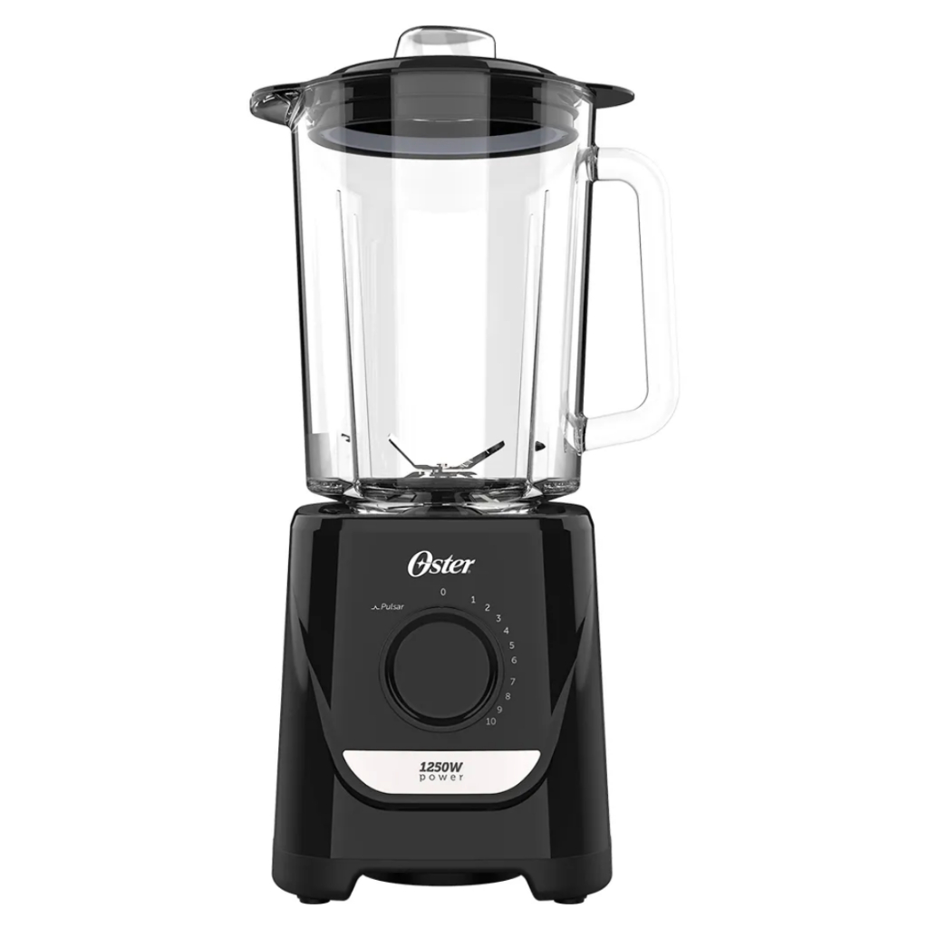 Liquidificador Power Oster OLIQ520 Preto Jarra de Vidro 2,2L 1250W 10 Velocidades