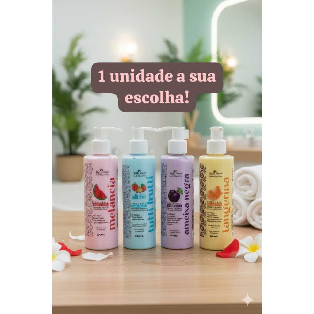 hidratante FRUIT BELL - 200ml - melancia, tutti, ameixa e tangerina - BELL CORPUS - 1 unidade