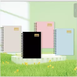 Agenda 2026 Capa Dura lisa A5 (Espiral) Com Marca Paginas Diversas Cores (09015)