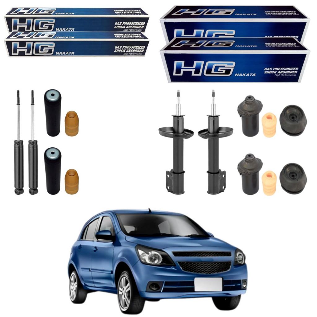 KIT 4 AMORTECEDOR AGILE 2009 A 2014 NAKATA + KIT