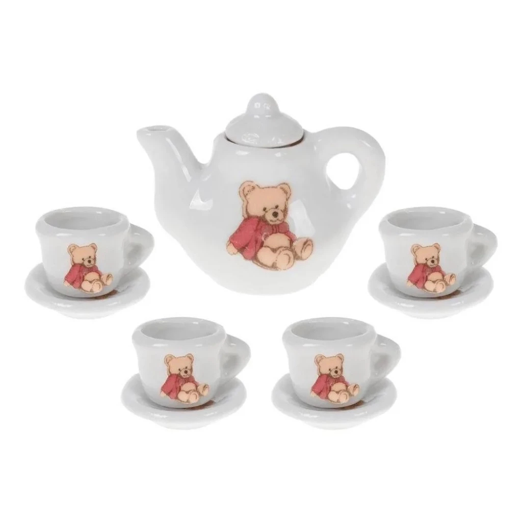 Kit Mini Jogo Chá Porcelana Completo Decoração Brinquedo Enfeite Cozinha Qualidade e Durabilidade Perfeito Para Decorar
