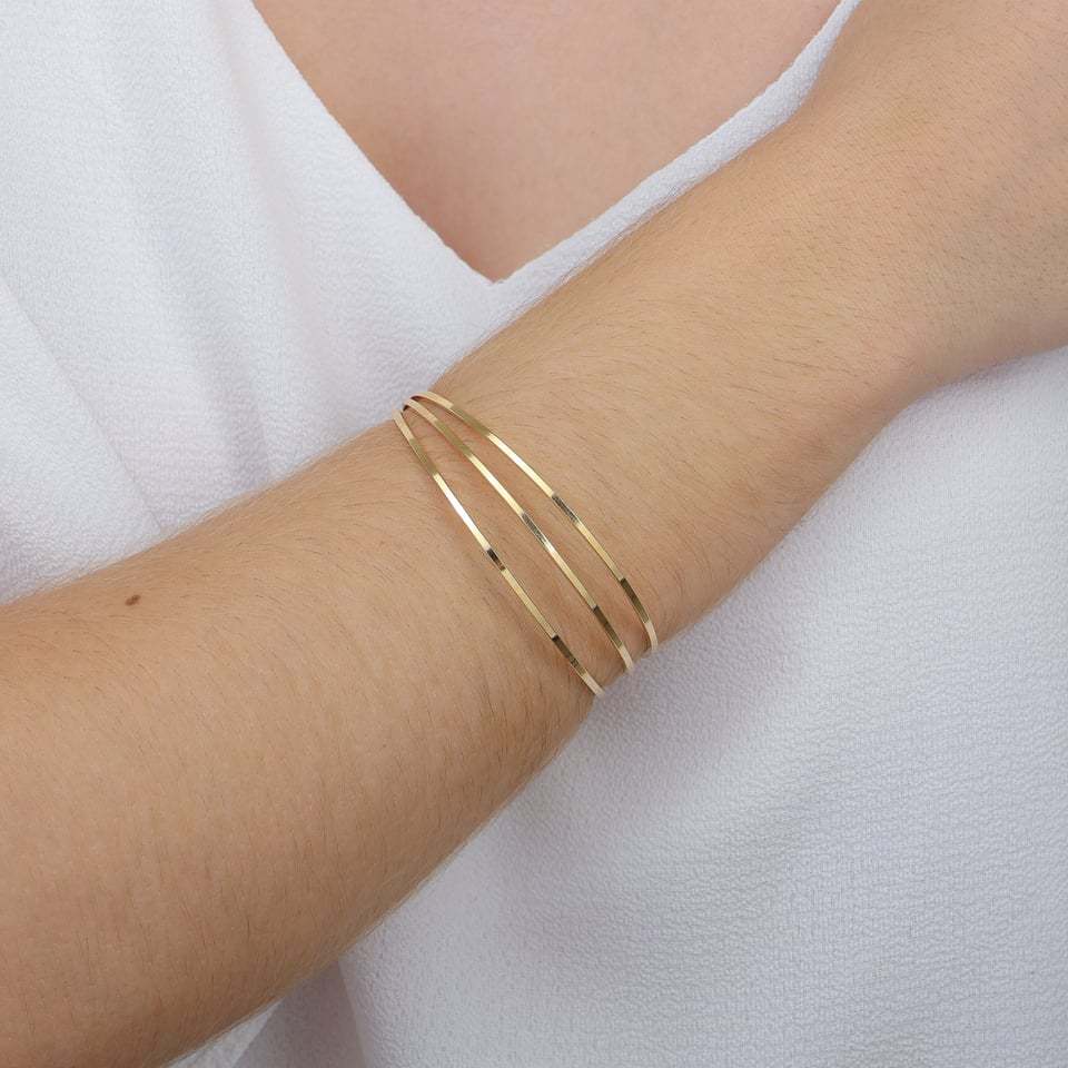Bracelete Pulseira Regulavel 3 Fios Banhado a Ouro 18k Com Garantia Exclusiva Ideal Para Presentear