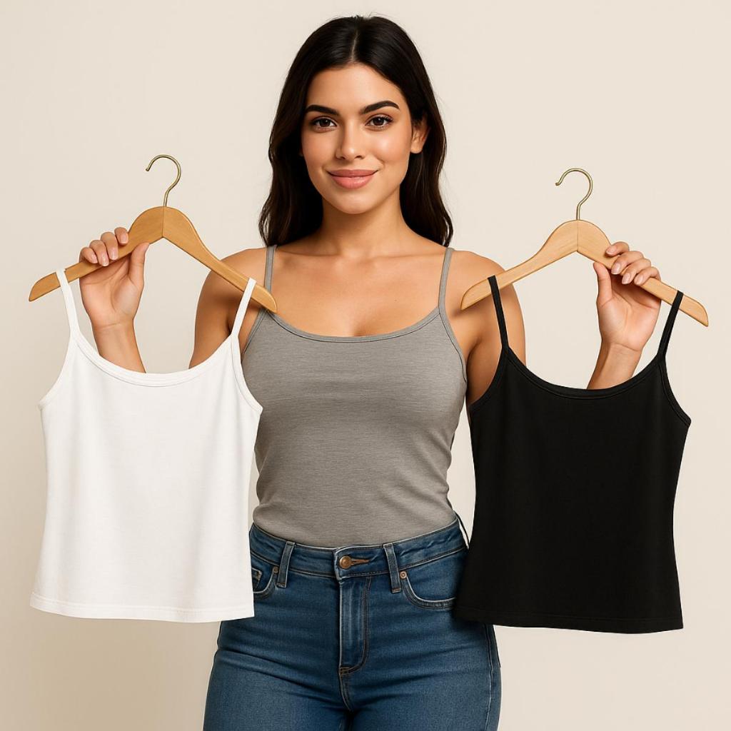 Regata Feminina Alcinha Viscose com Elastano P ao G5 Plus Size