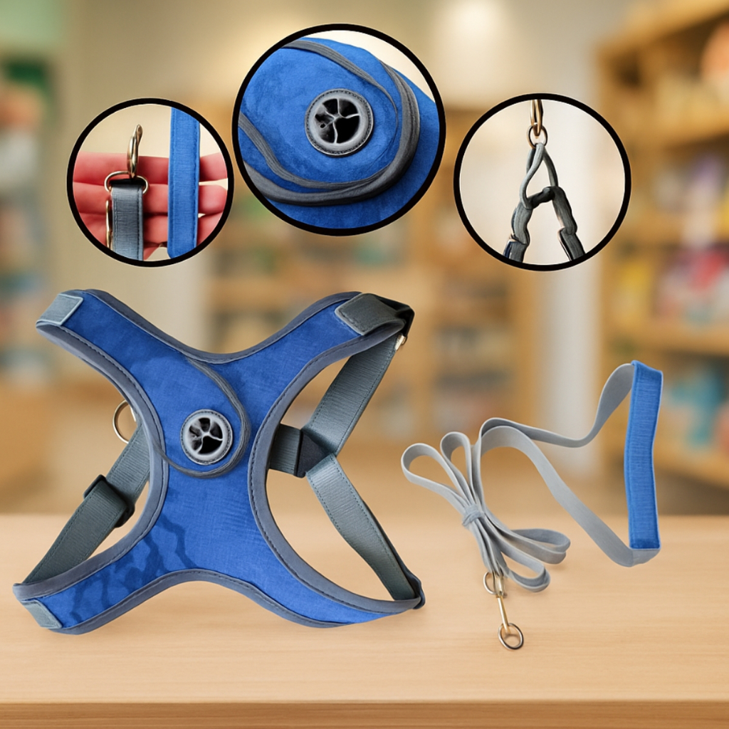 Coleira Peitoral Coleira Para Cachorro Com Guia Para Pet Pequenos e Médios Colete Confortável