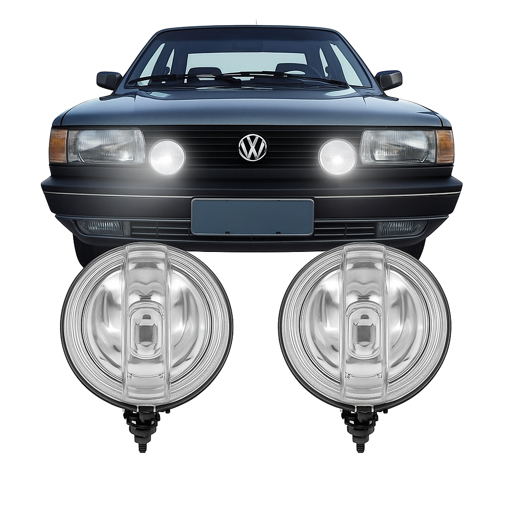Farol Milha Gol Quadrado Par Vidro Auxiliar Gti Gt Gts 87 94 Alta Qualidade Fortluz