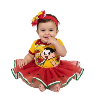 Body Bebe Menina Magali + Laço + Saia Tutu - Temático Mesversário em Oferta na Shopee