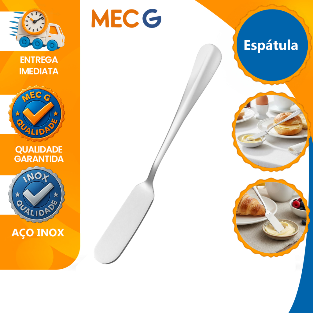 Kit 6 Espátulass Inox Profissional Para Patês Manteigas Geleias Mec g Martorano Buffet Restaurante em Oferta na Shopee