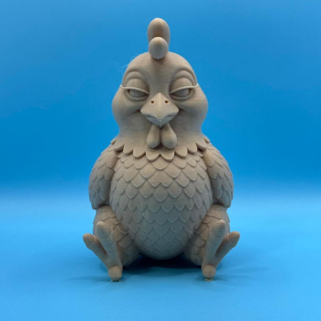 Estatueta Galinha Relax Zen Engraçada Decoração Mesa Fazenda Impressão 3D