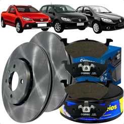 Kit Disco + Pastilha Dianteiro Volkswagen Saveiro, Gol e Voyage – 2008-2018