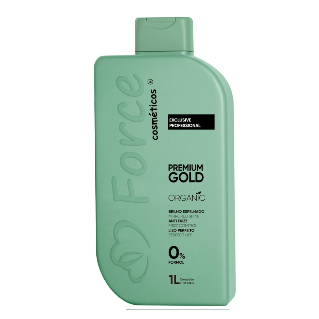 Escova Progressiva Orgânica Premium Gold 1L Force Cosméticos – Antifrizz