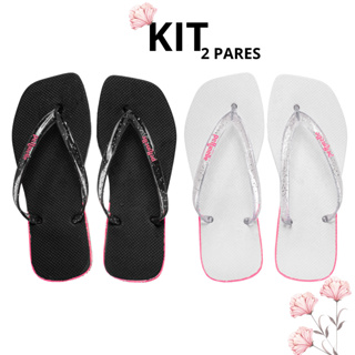 Kit Chinelo Feminino Traserinha Personalizado Macio Leve em Oferta na Shopee