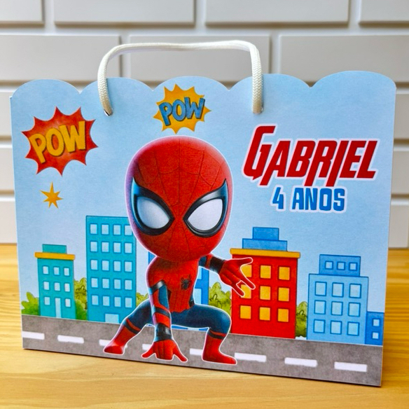 10 Sacolinha Homem Aranha -Spiderman Personalizado - Sacolinha - Lembrancinha - Mimos - Aniversário