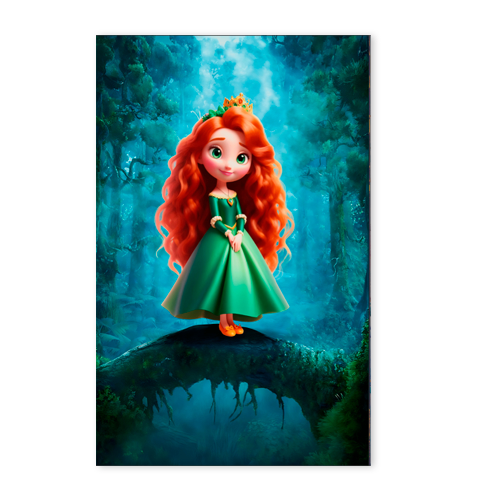 Capa Painel de Festa 1,50x2,20 Retângular Print Gráfico Sublimado Premium Tema Merida Valnt Princesa Arqueira Feminina