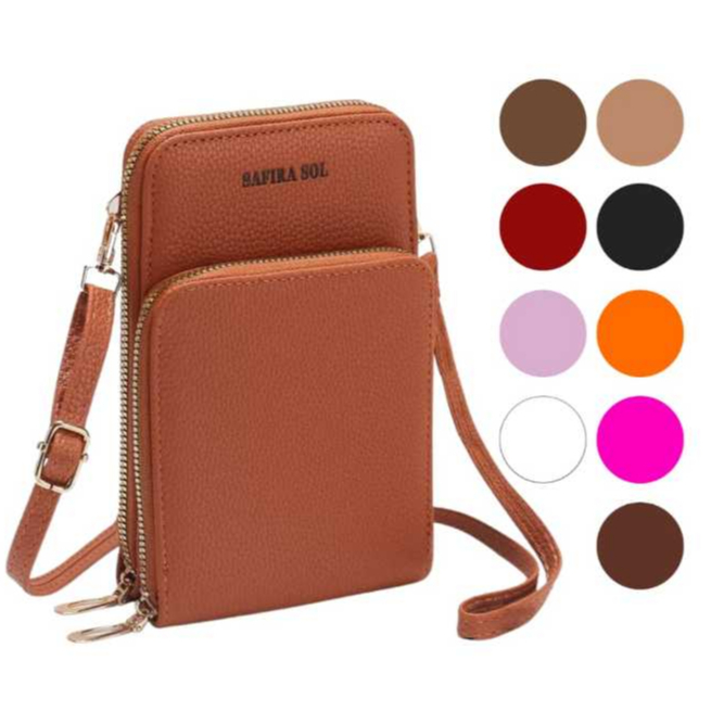 Bolsa Feminina Transversal Porta Celular 2 Divisórias Modelo Compacto Leve e Prático para Uso Diário