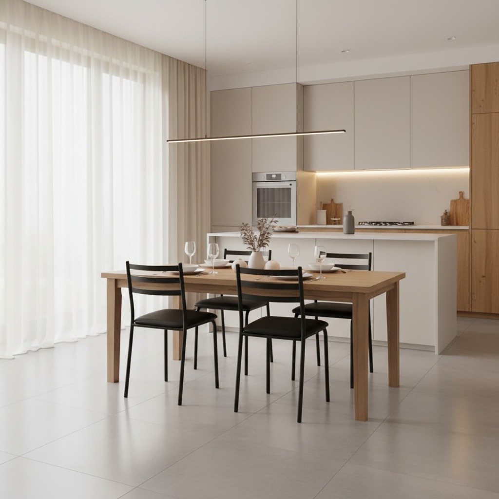 Kit Jogo de 4 Cadeiras para Mesa de Jantar Cozinha Estofada Industrial Metal Resistente Confortável em Oferta na Shopee