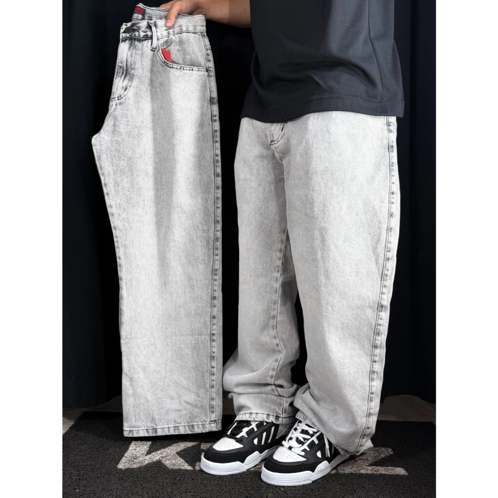 Calça Jeans Baggy Grey Stone