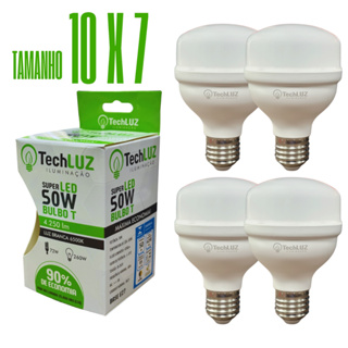 Kit 4 Lâmpadas Led 50W Bulbo 6500k Branco Frio E27 Bivolt Inmetro Econômica em Oferta na Shopee
