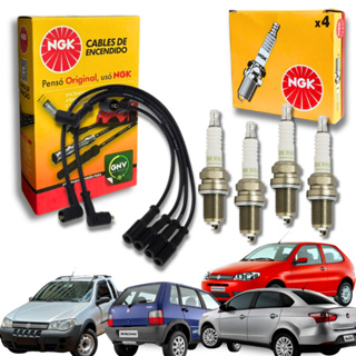 Jg Cabo + Velas Fiat Fire 1.4 8v Strada Idea Doblo Ngk em Oferta na Shopee