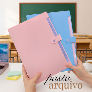 Pasta de Arquivo A4 Organizadora de Arquivos Sanfonada 12 Divisoria