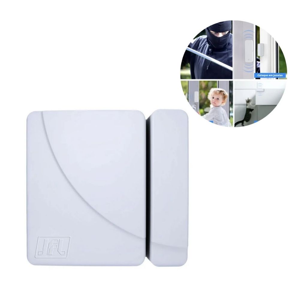 Sensor para Portas Janelas Abertura Magnética Sem Fio JFL