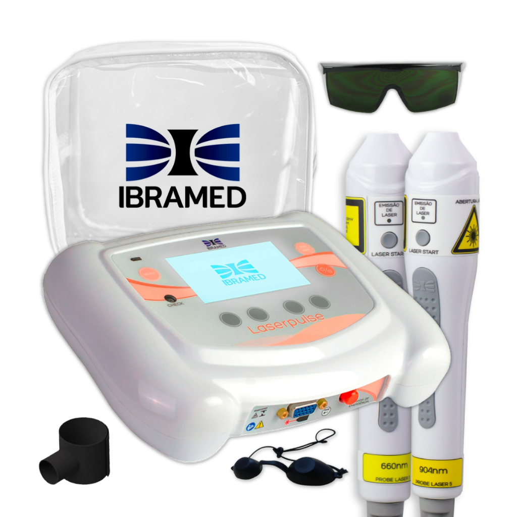 Kit Laserpulse Ibramed e Probe 5 904nm & Probe 3 660nm Laser Terapêutico Profissional