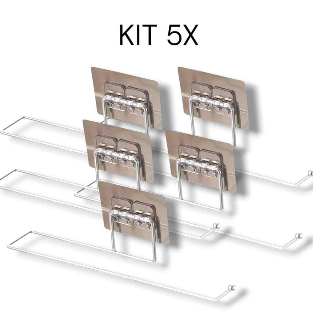 Gancho Inox Com Auto Colante Metal Porta Papel Toalha em Oferta na Shopee
