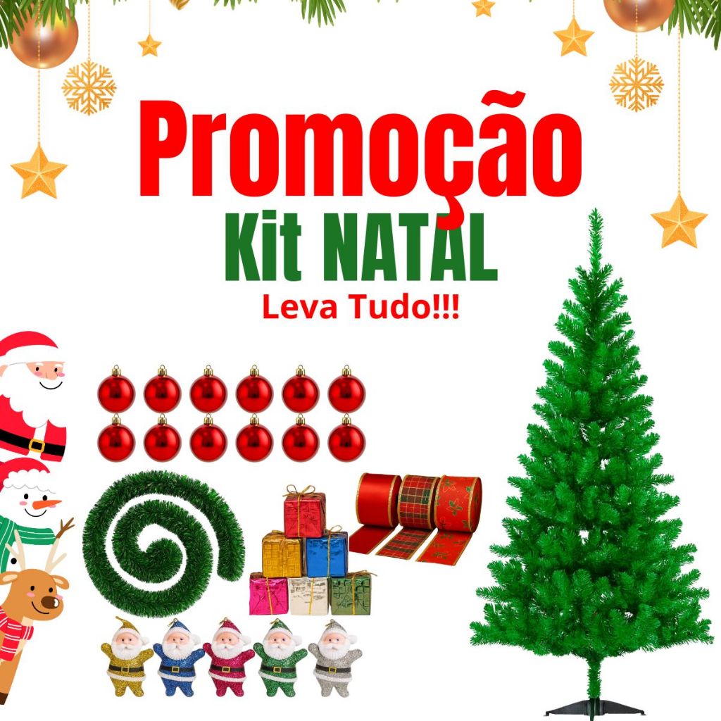 Árvore de Natal 1,20m Completa Enfeites Pisca-Pisca Decoração Natalina Completa em Oferta na Shopee