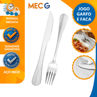 Kit Conjunto Talheres Garfo e Faca 12 Unidades em Inox Resistente Pesado Inox Grosso em Oferta na Shopee