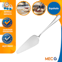 Espátula de Inox Elegance para Cortar Bolo Torta e Pães de Aço Inox Pá de Servir Mec g