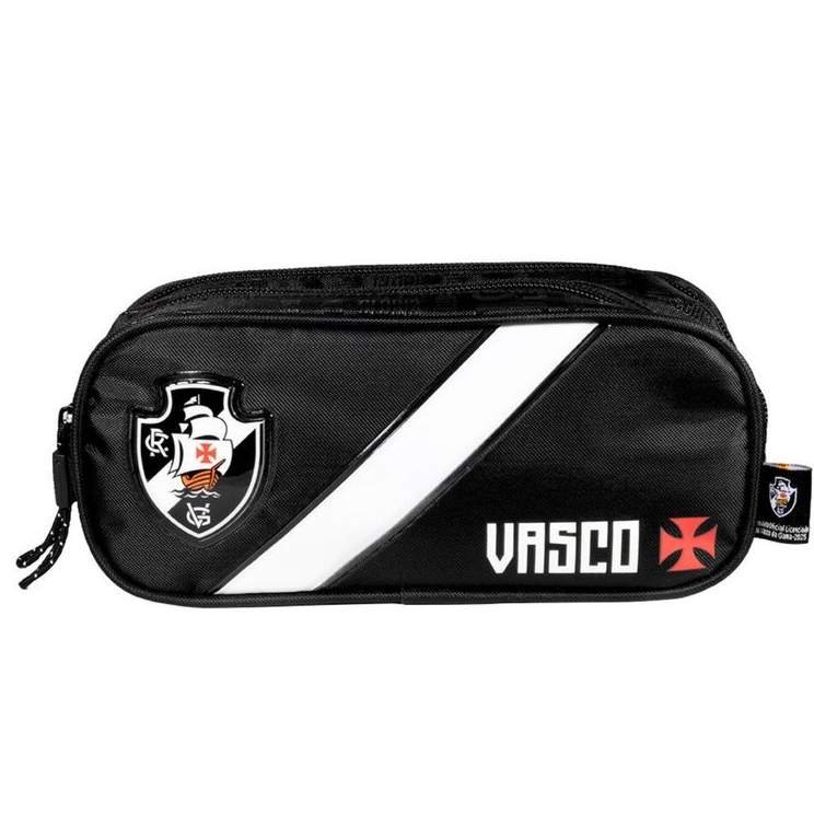 Estojo Escolar Penal Duplo Compartimento Infantil Menino Futebol Time Vasco Original 16506