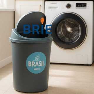 Lixeira 60L Cesto de Lixo Grande Lançamento Cor Black Plástico com Tampa Basculante em Oferta na Shopee