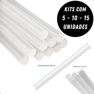 Bastão de Cola Quente Refil Super Transparente Fino 7mm Kits com 5, 10 ou 15 unid- Premium Artepunto em Oferta na Shopee