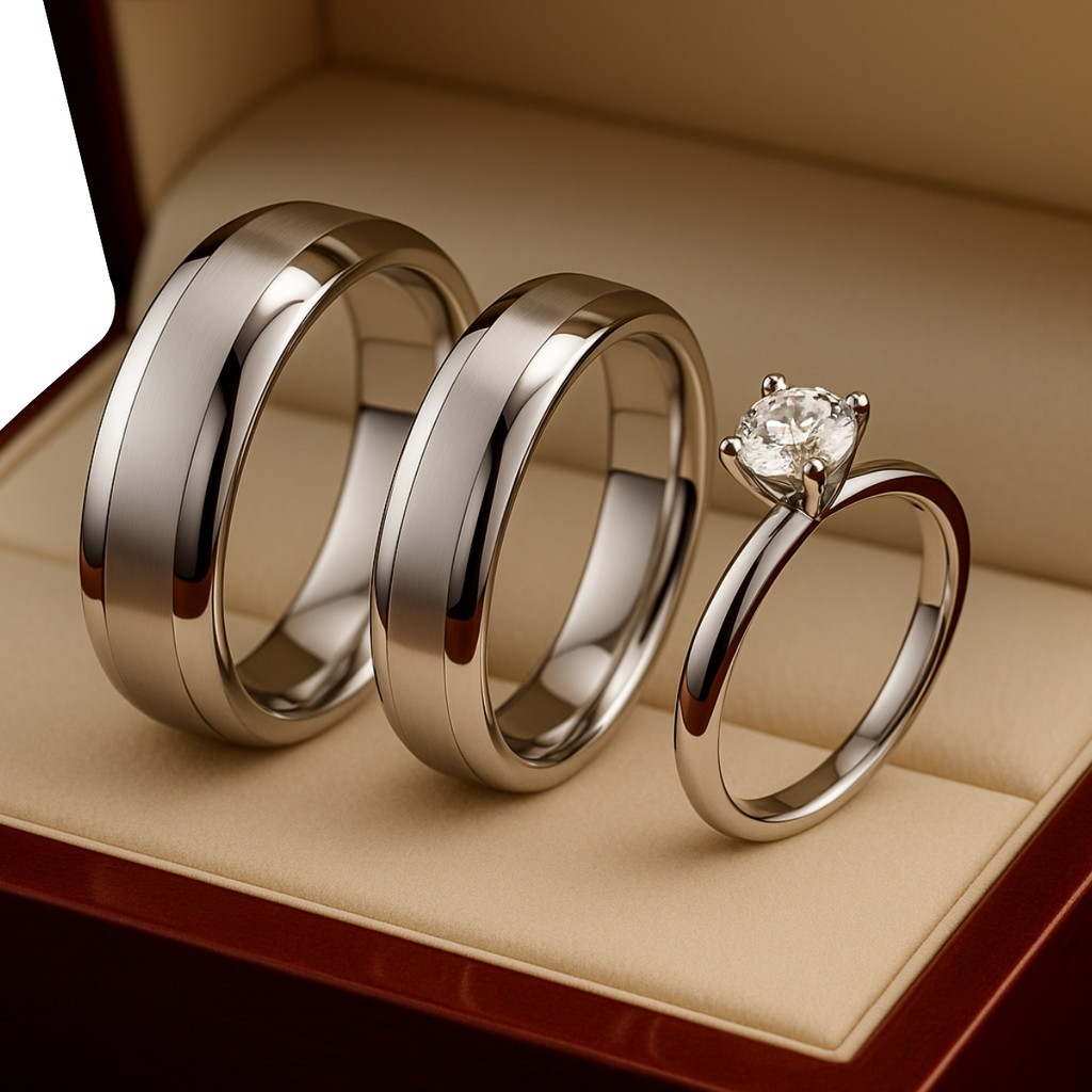 Par Aliança Chanfrado Anatomico 6mm Prata Com Solitario Garantia Noivado Casamento Namoro Amizade Luxo