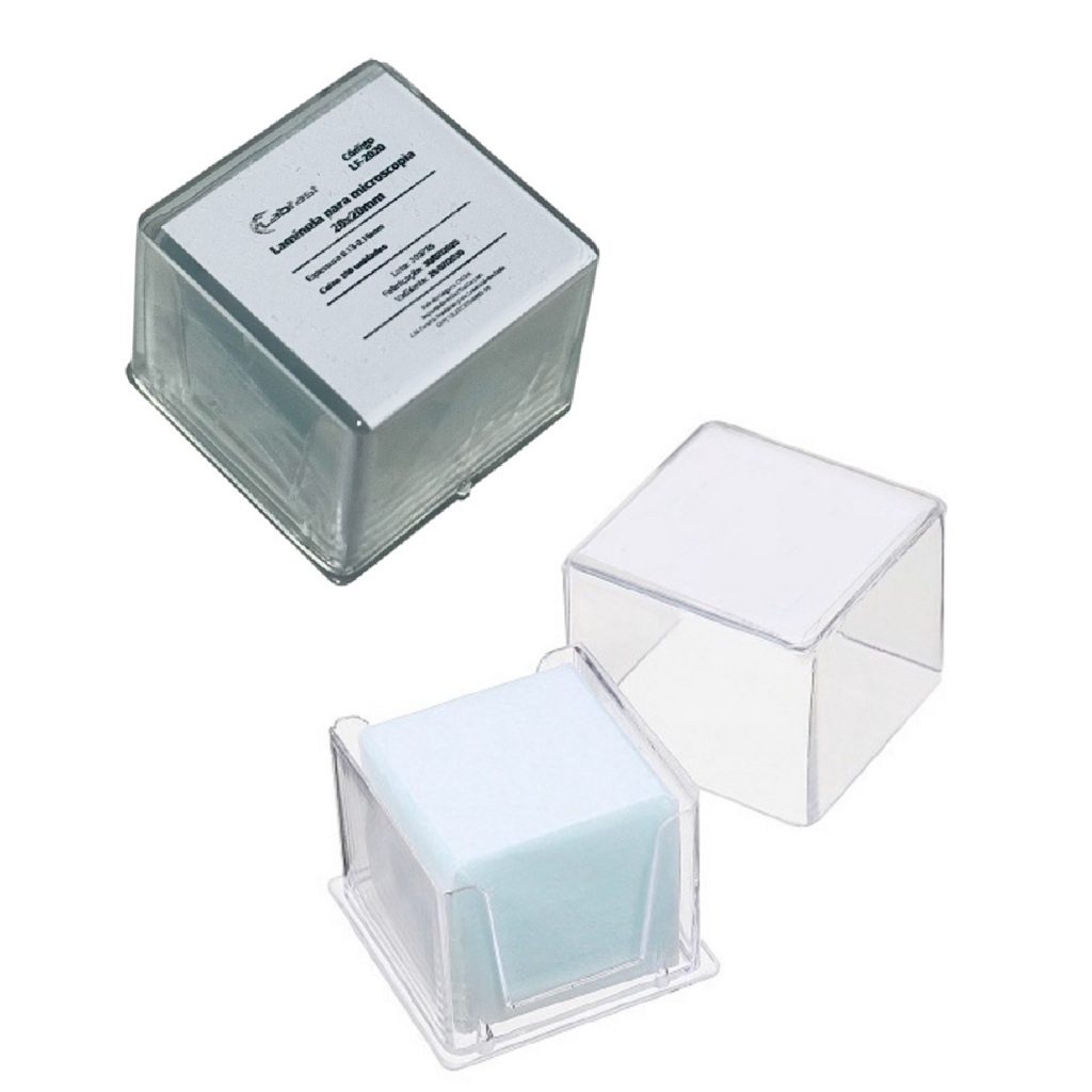Lamínula 20x20 mm Para Microscopia 20x20mm Cx. 100 Lamínulas